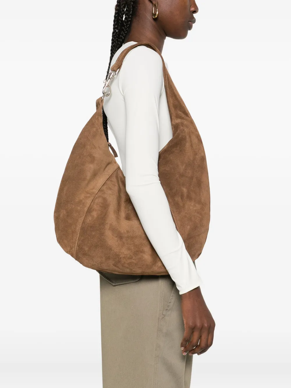 Gimaguas Paula suede shoulder bag - Bruin