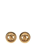 CHANEL Pre-Owned 1990-2010 Gold Plated CC Round Clip On Earrings costume earrings