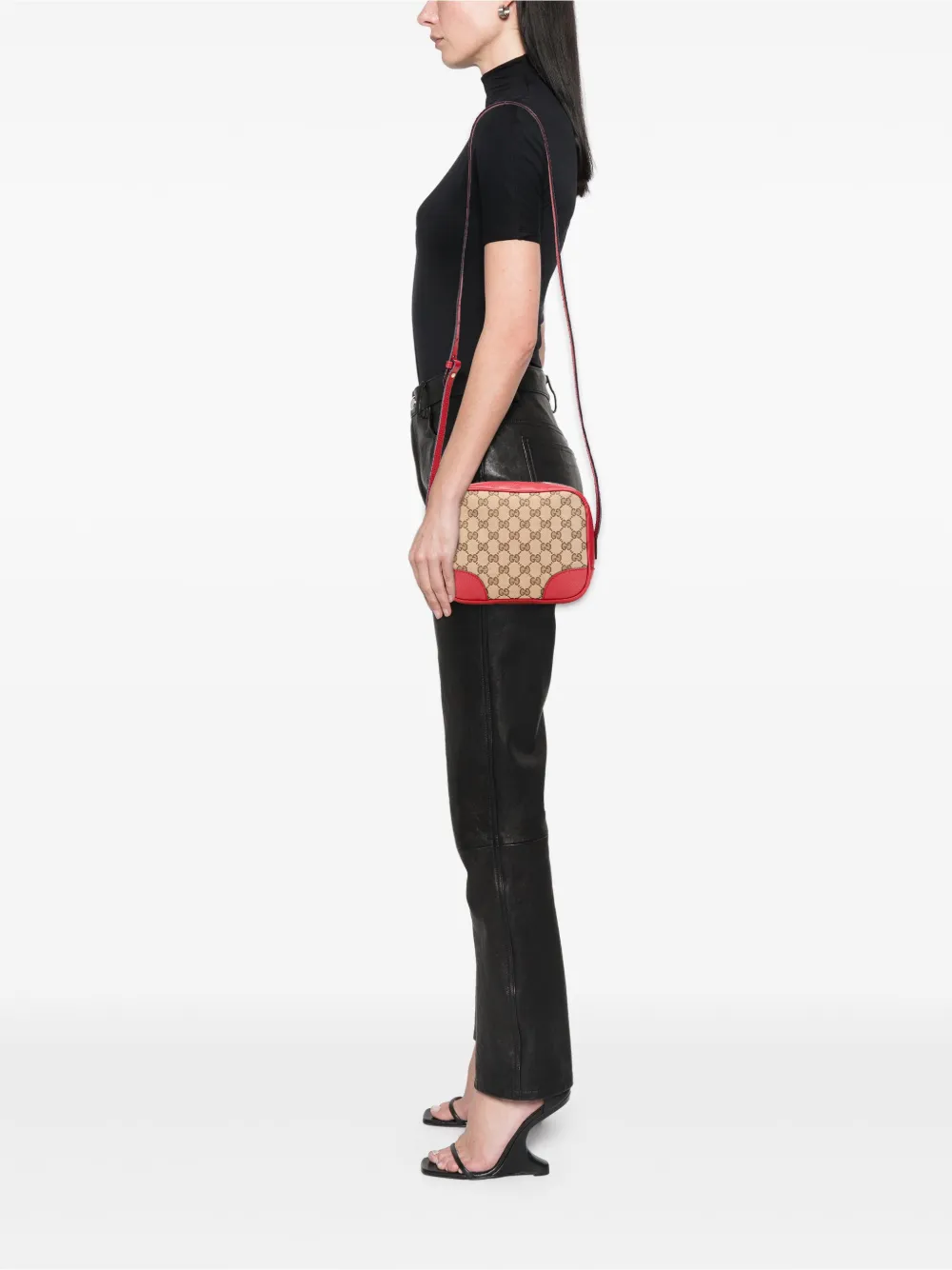 Pre-owned Gucci 2016-2025 Gg Canvas Bree Crossbody Bag In Brown
