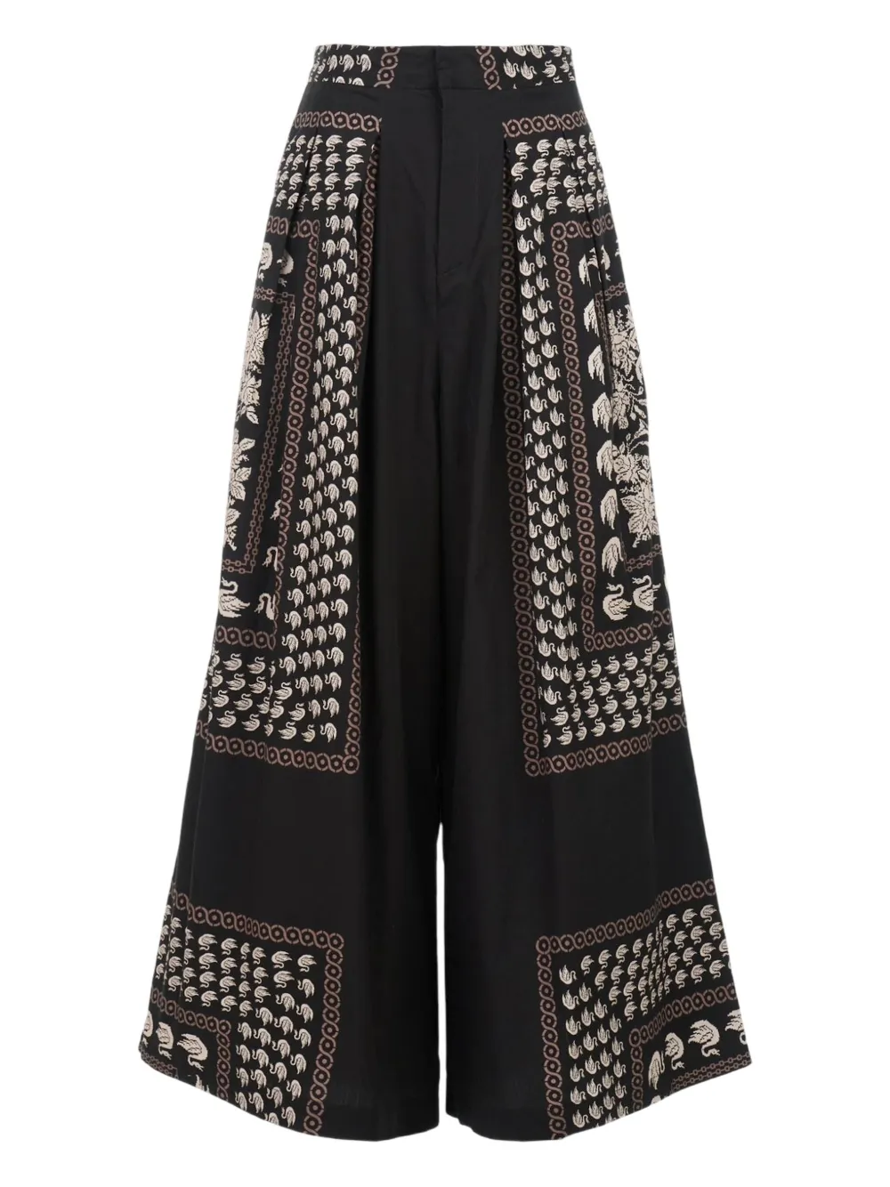 Biyan patterned palazzo pants | Black | Image 1