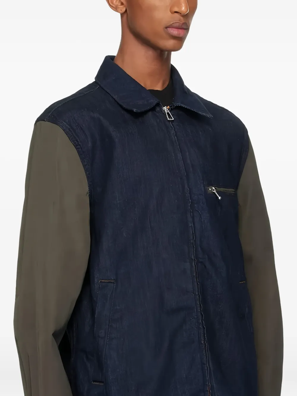 Ps By Paul Smith Colour-block Denim Jacket In Blue