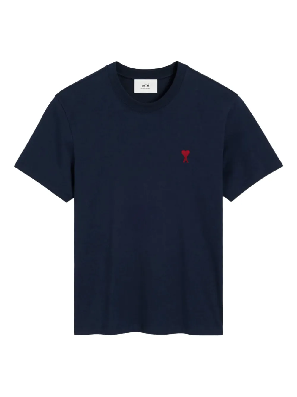 AMI Paris crew-neck logo-embroidered T-shirt | Blue | Image 1