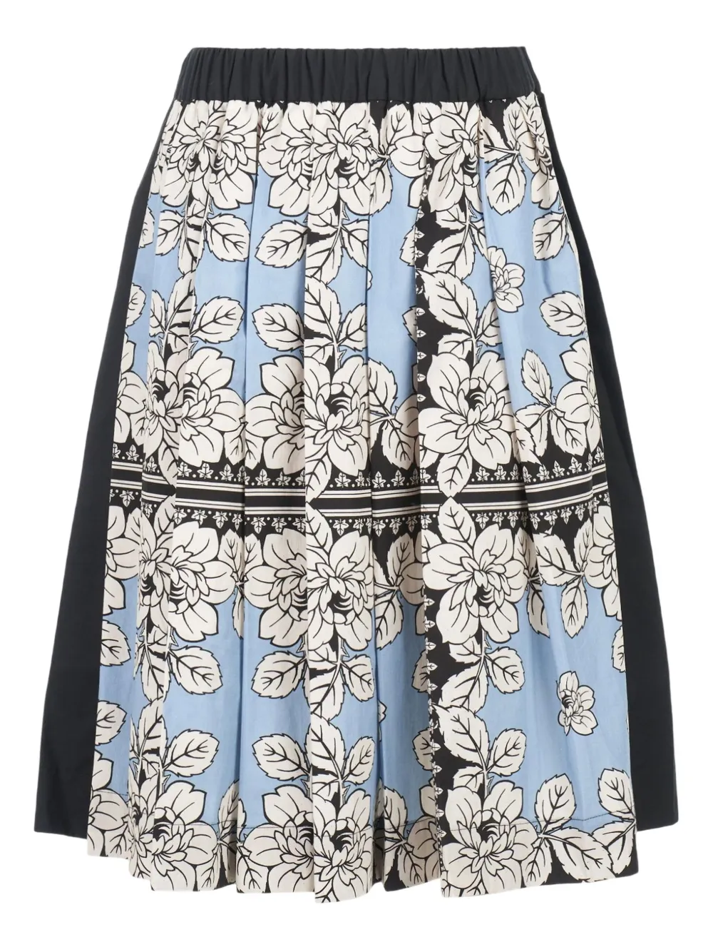 Biyan jupe mi-longue plissée à fleurs | bleu | Image 1