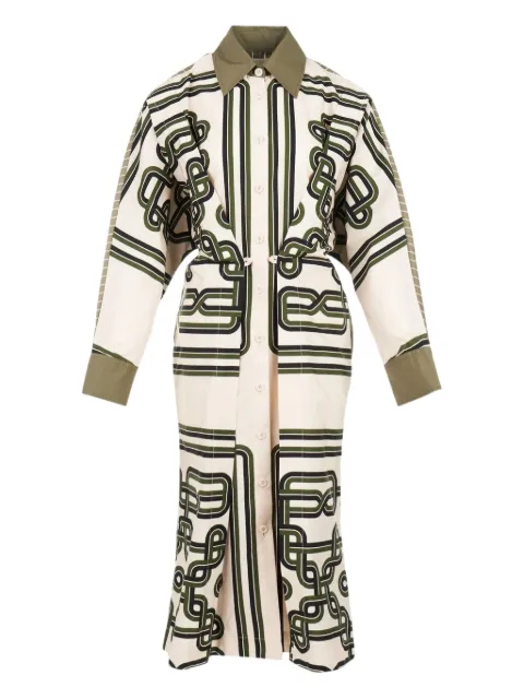 Biyan vestido midi con cuello y motivo de rayas