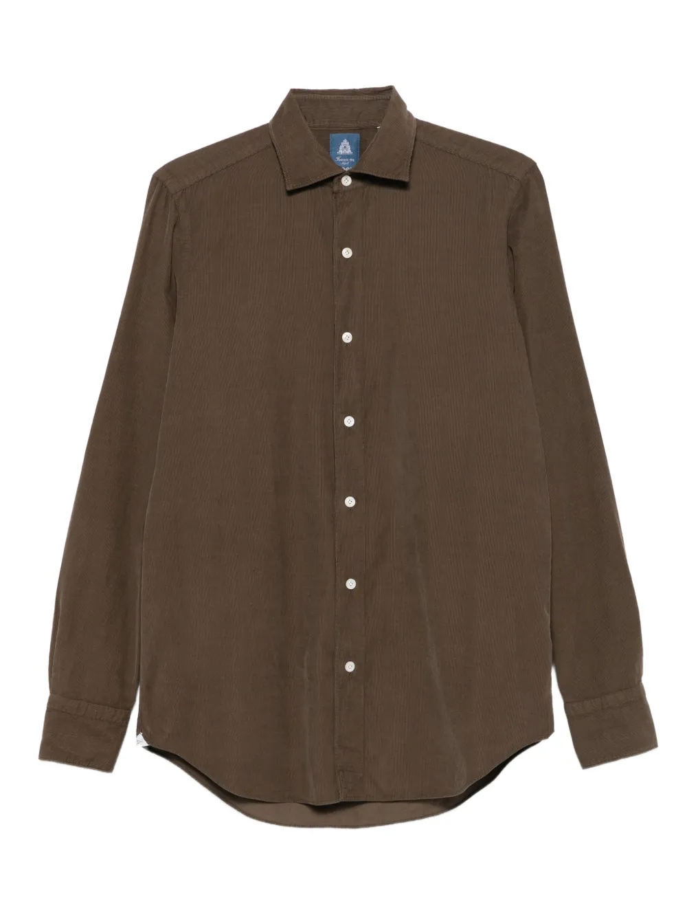 Finamore 1925 Napoli Corduroy Long-sleeve Shirt In Brown