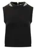 Semicouture crystal-embellished sleeveless top - Black