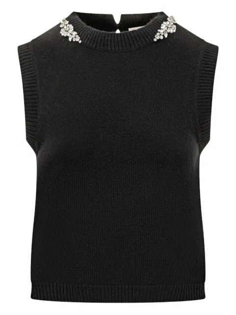 Semicouture crystal-embellished sleeveless top