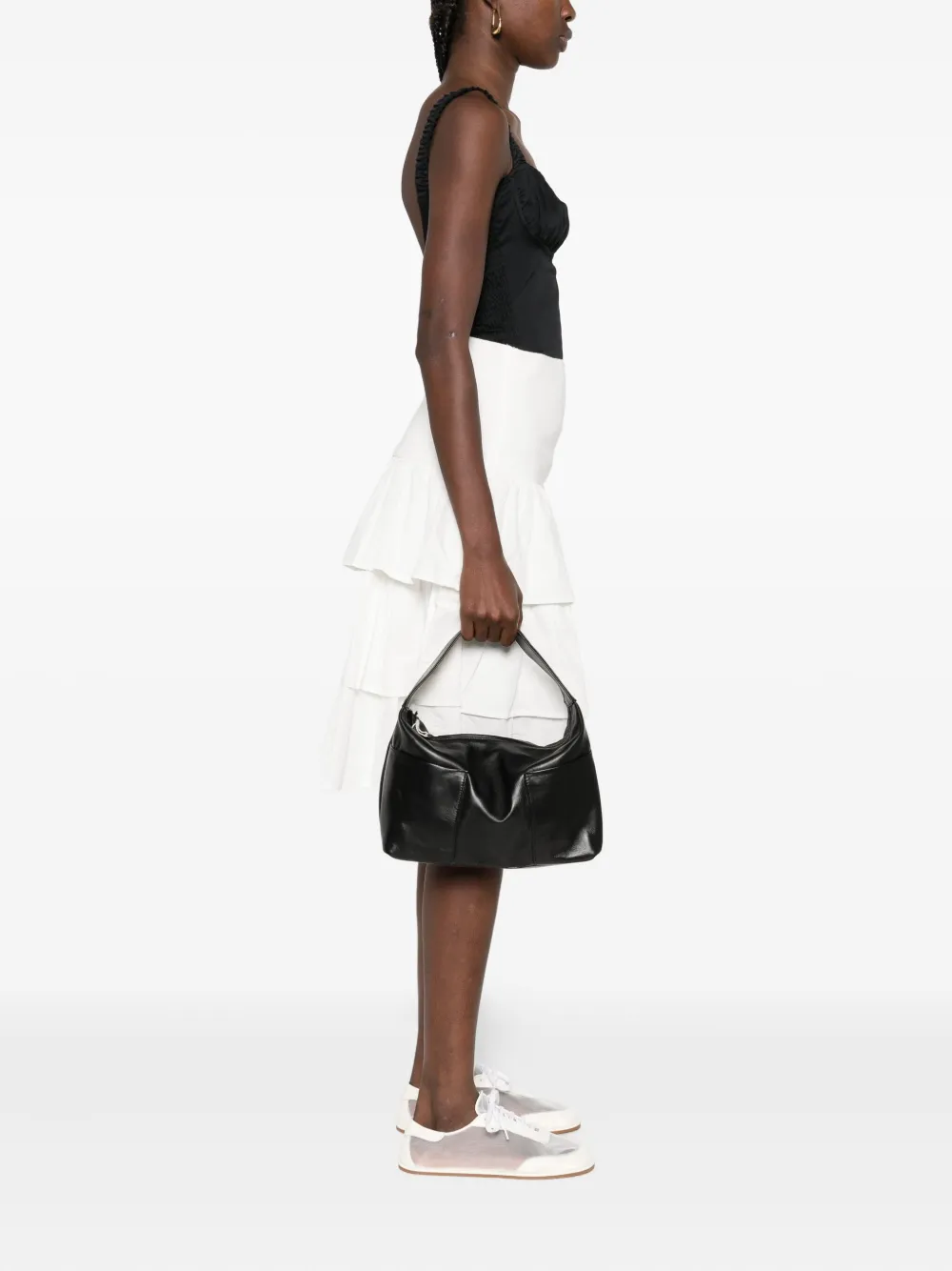 Gimaguas leather top-handle shoulder bag - Zwart