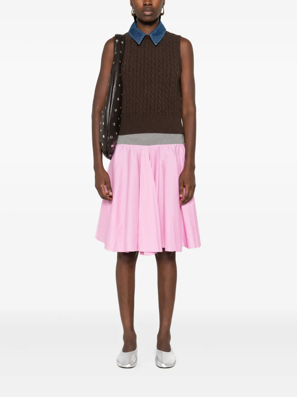 Gimaguas elastic-waist flared midi skirt - Roze