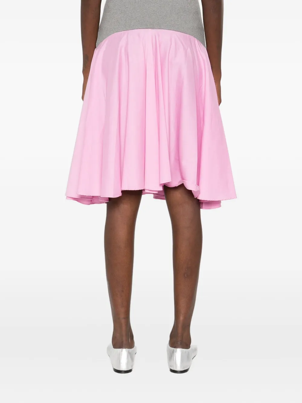Gimaguas Elastic-waist Flared Midi Skirt In Pink