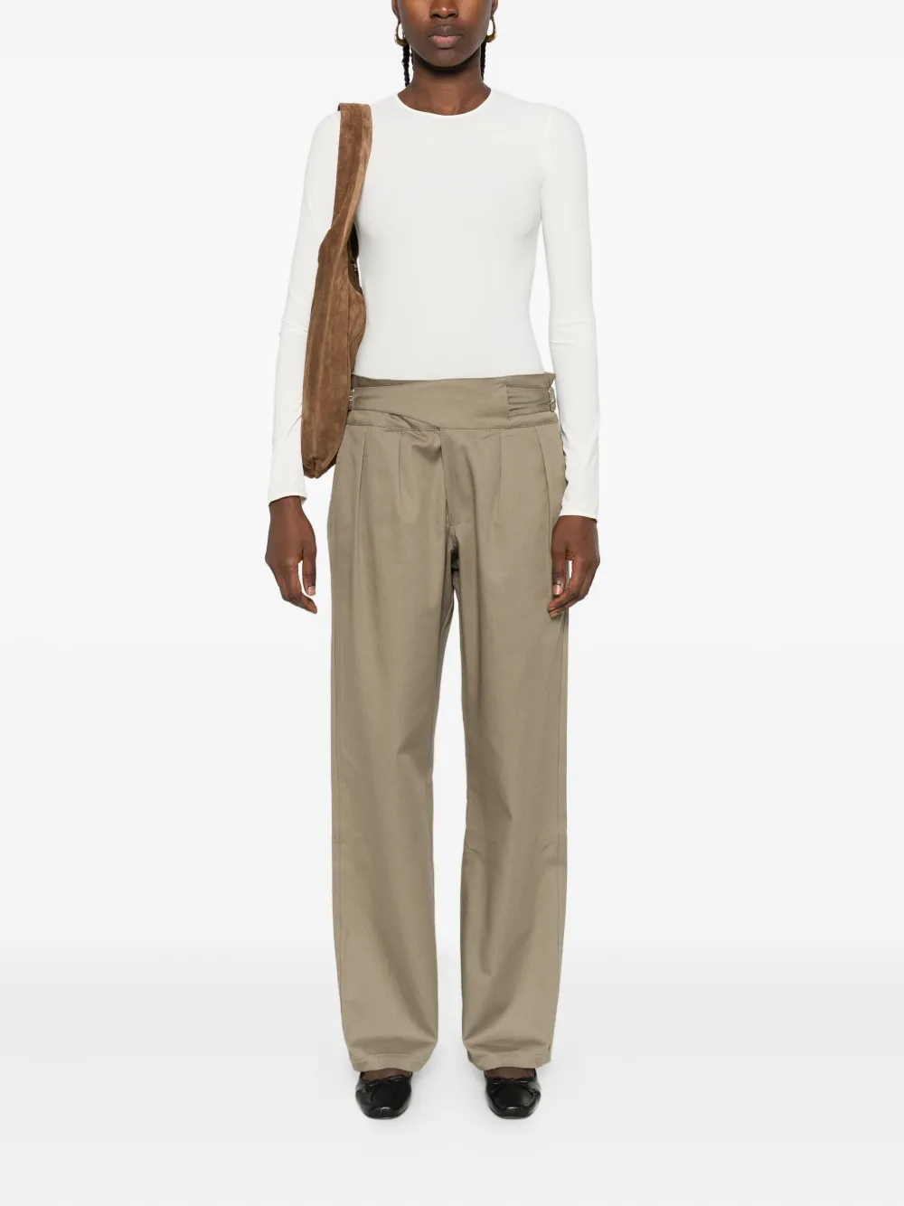 Gimaguas pleated belted trousers - Groen