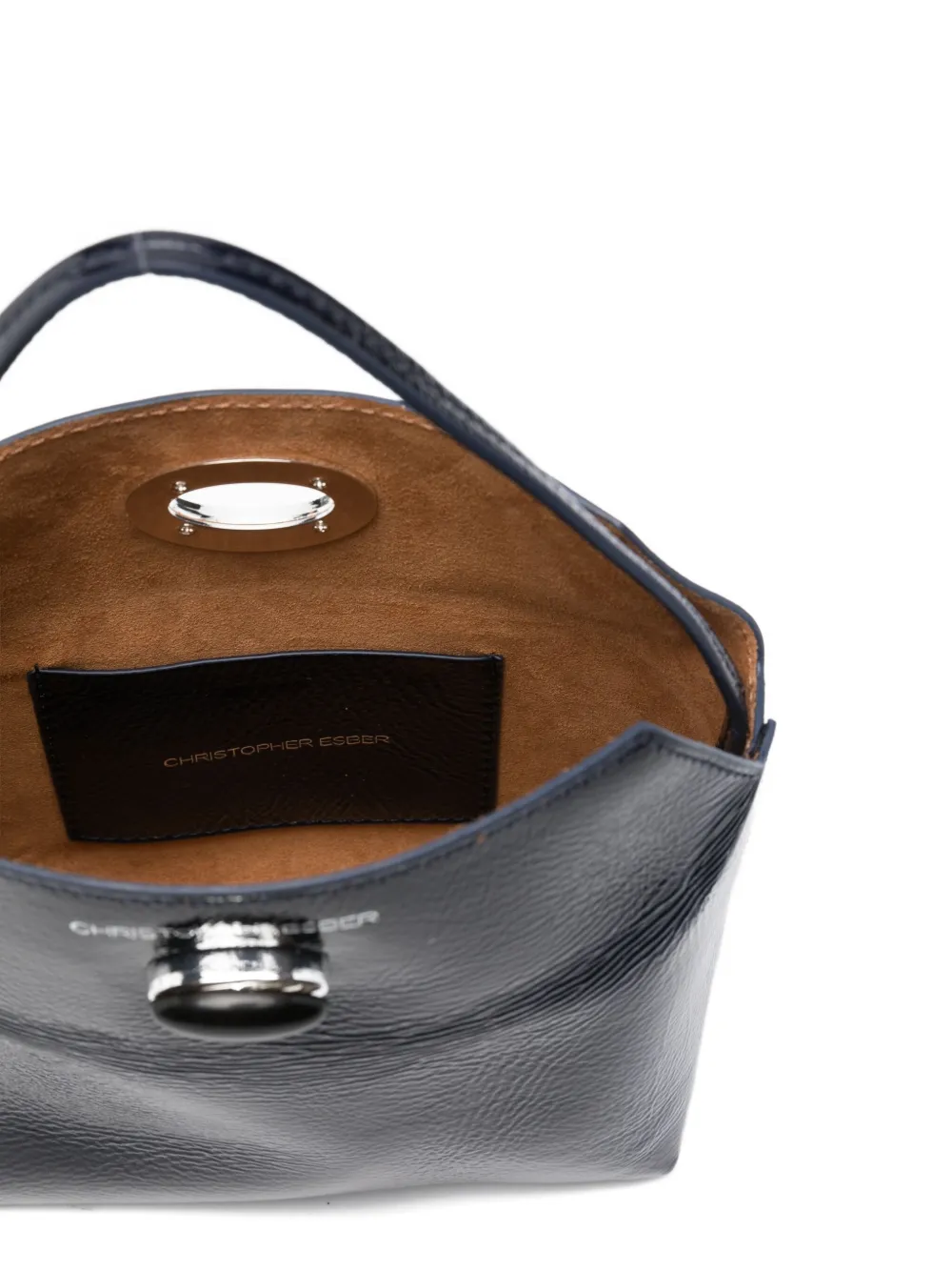 Christopher Esber Lakleren mini-shopper met draaislot Blauw