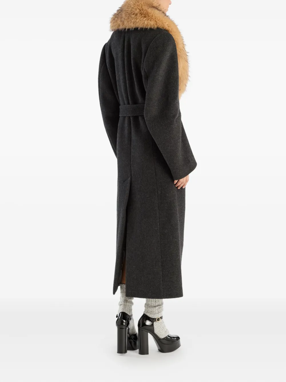 ROTATE BIRGER CHRISTENSEN single-breasted faux-fur collar coat | Single Breasted Coats | Image 2