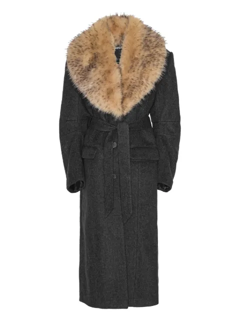 ROTATE BIRGER CHRISTENSEN single-breasted faux-fur collar coat