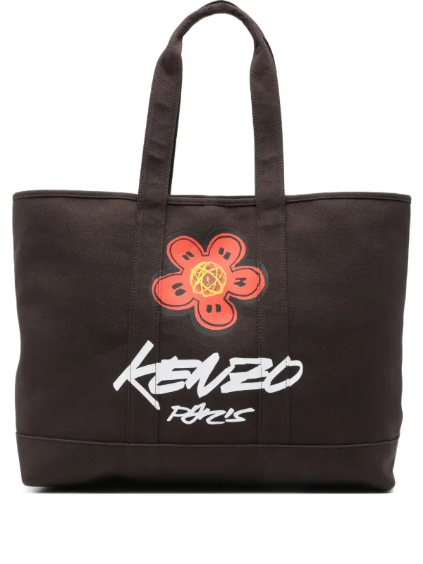 Kenzo x Futura 2000 Kenzo Utility Boke flower-print Tote Bag Brown  FARFETCH IN