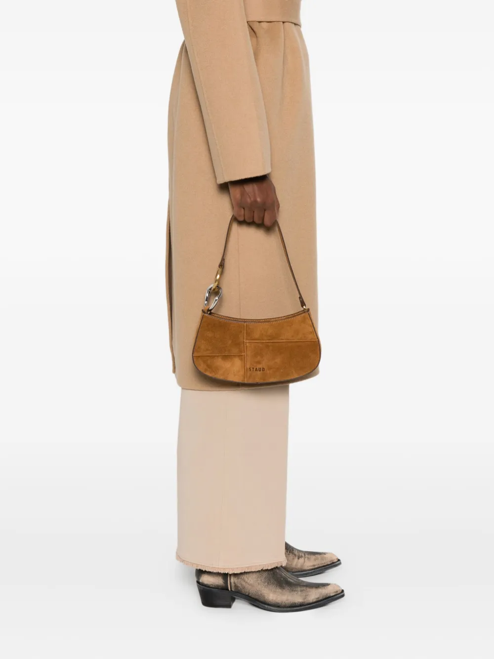 STAUD Ollie panelled shoulder bag - Bruin