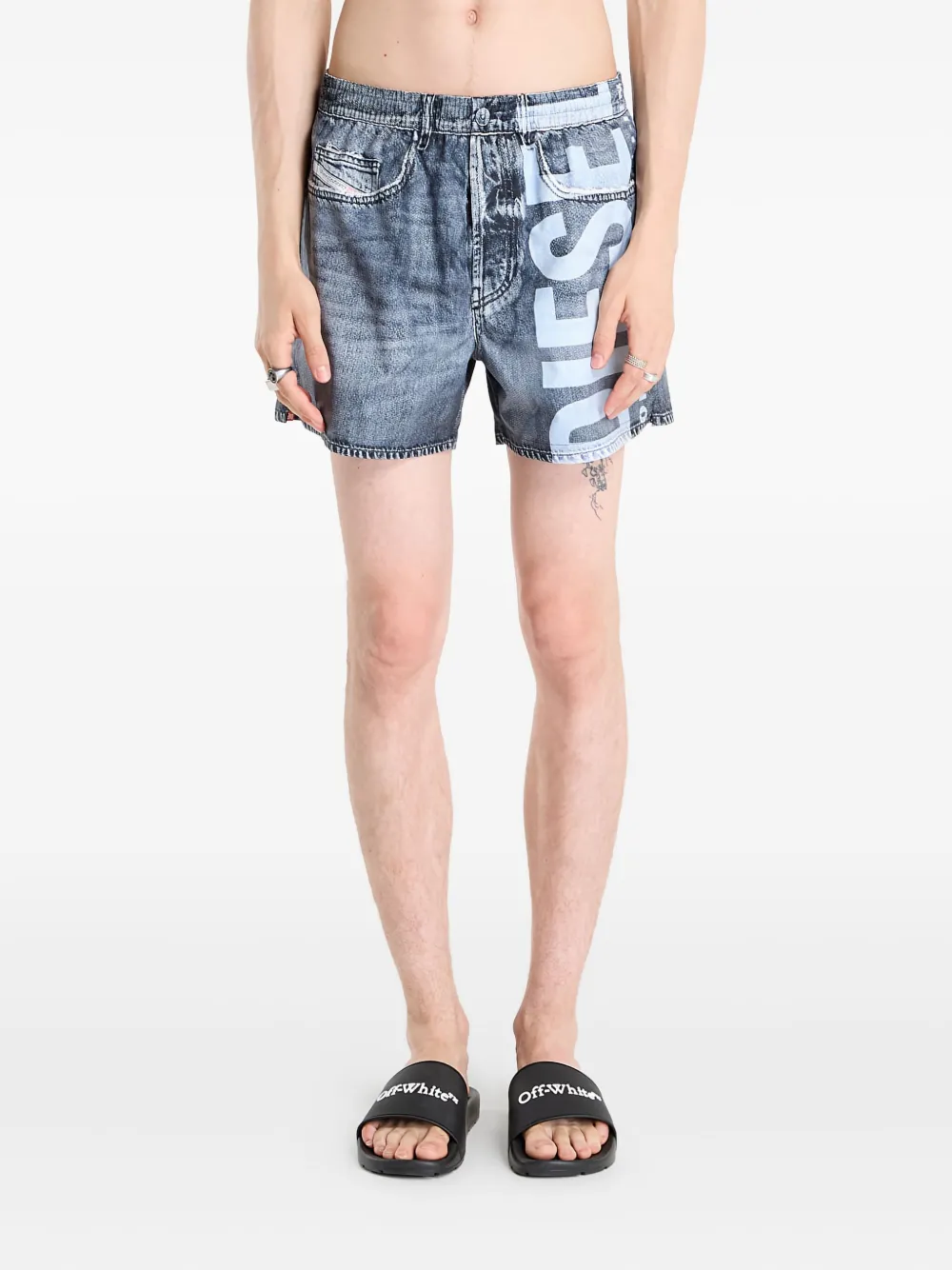 Ken-37-Dnm logo-print swim shorts