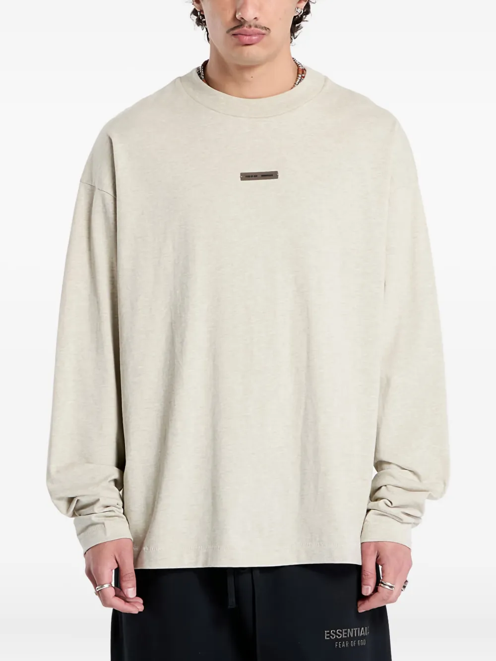 FEAR OF GOD ESSENTIALS logo-plaque long-sleeve T-shirt Grijs