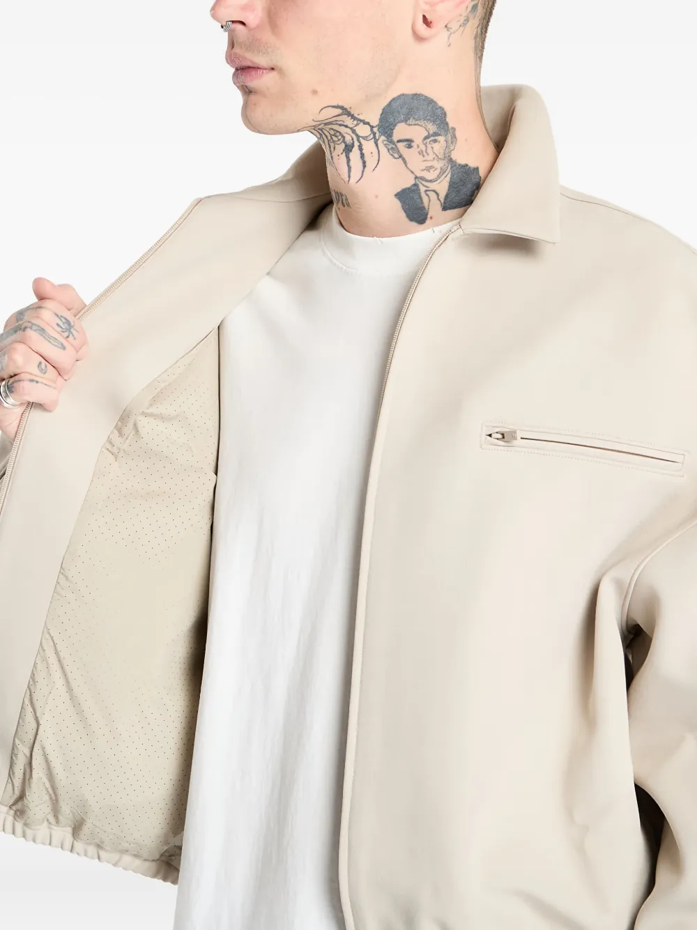 FEAR OF GOD ESSENTIALS zip-up jacket Beige