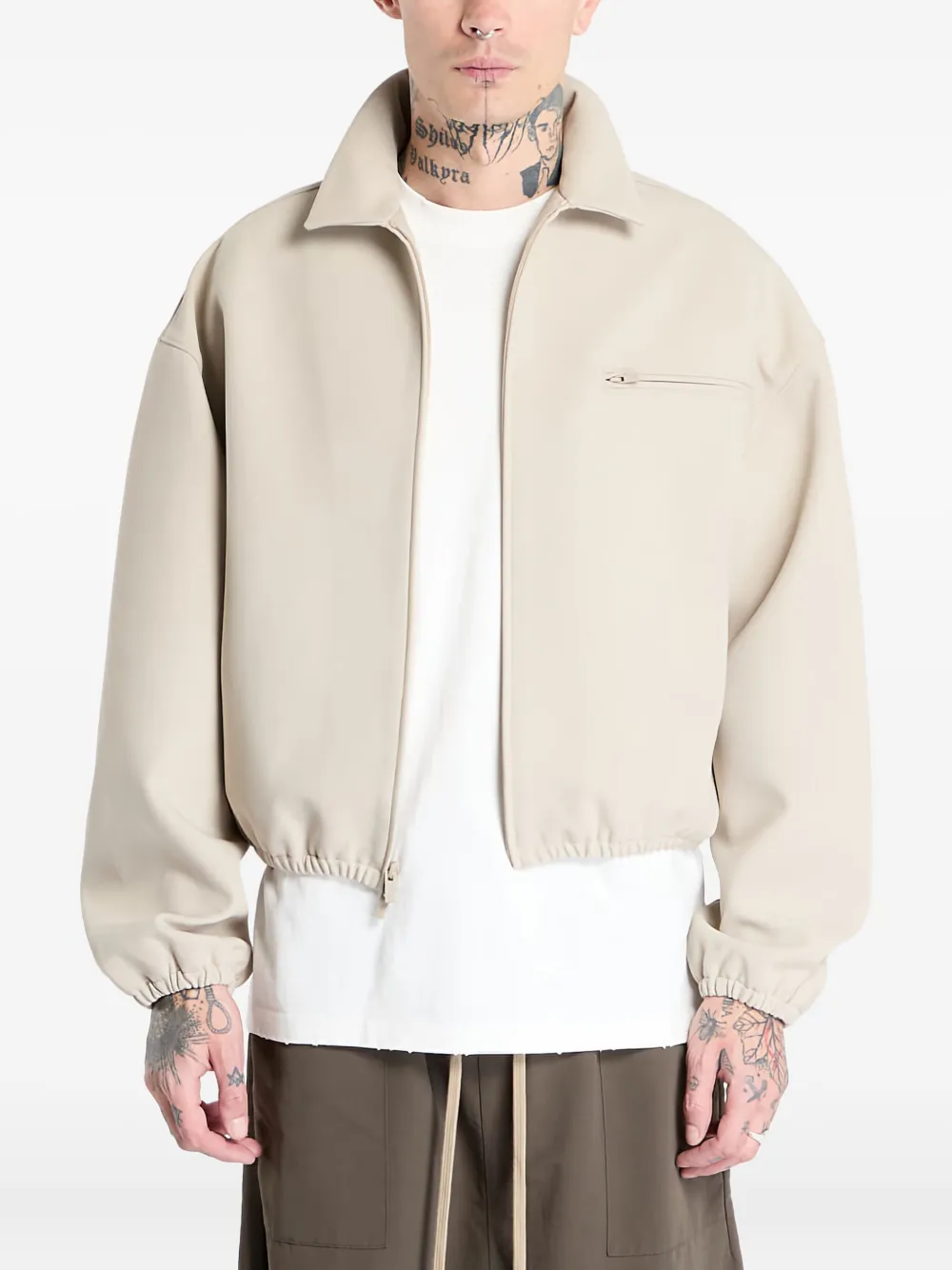 FEAR OF GOD ESSENTIALS zip-up jacket Beige