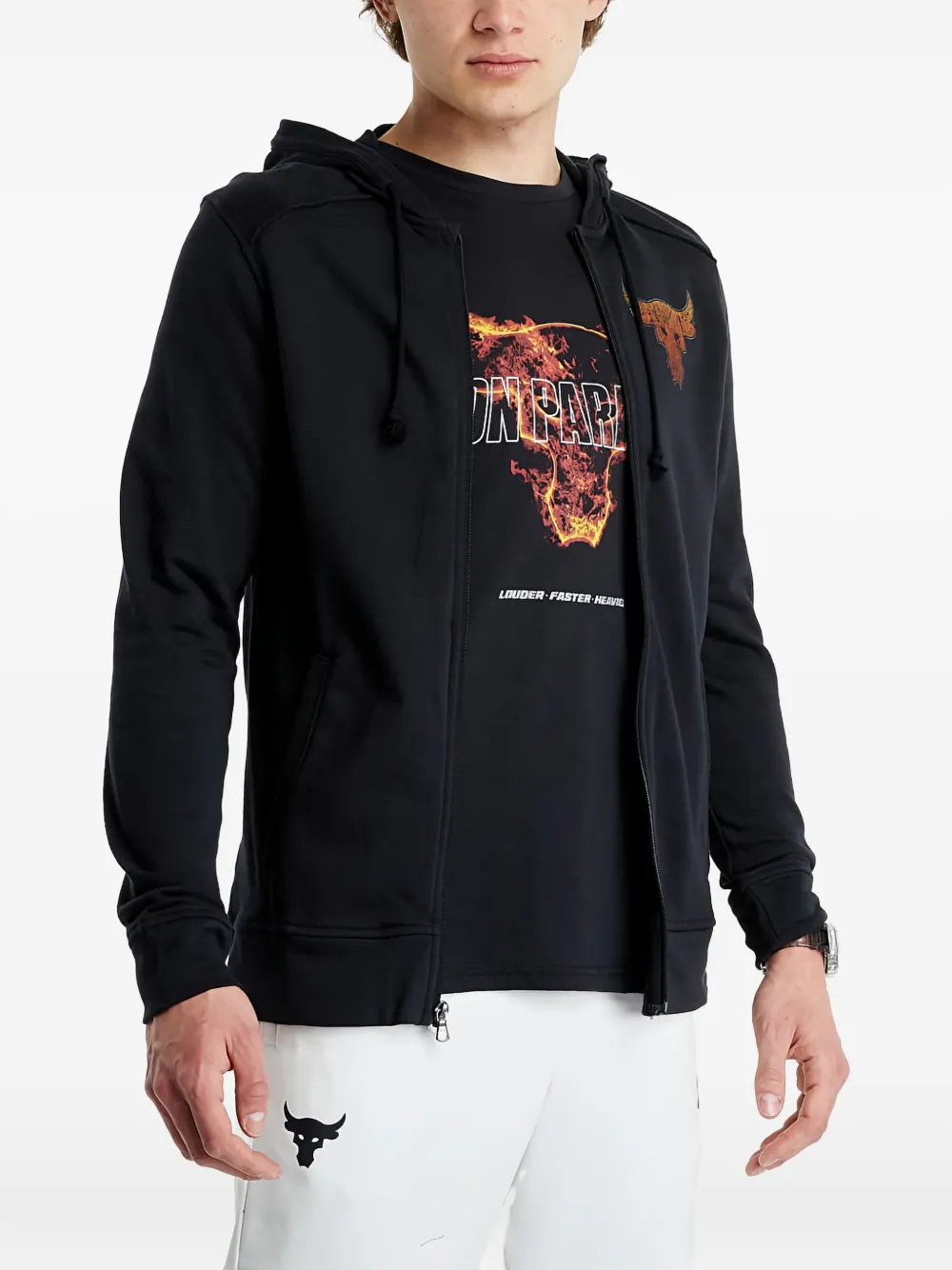 Project Rock bull-graphic zip hoodie