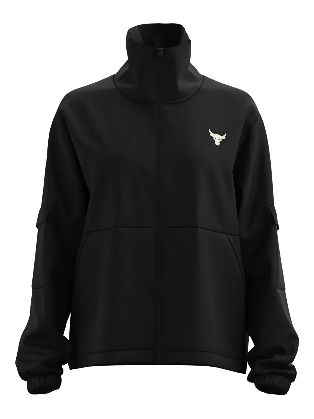 Under Armour Project Rock high-neck pocket jacket Zwart