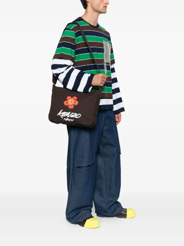 Kenzo スローガン ショルダーバッグ | ブラウン | FARFETCH JP