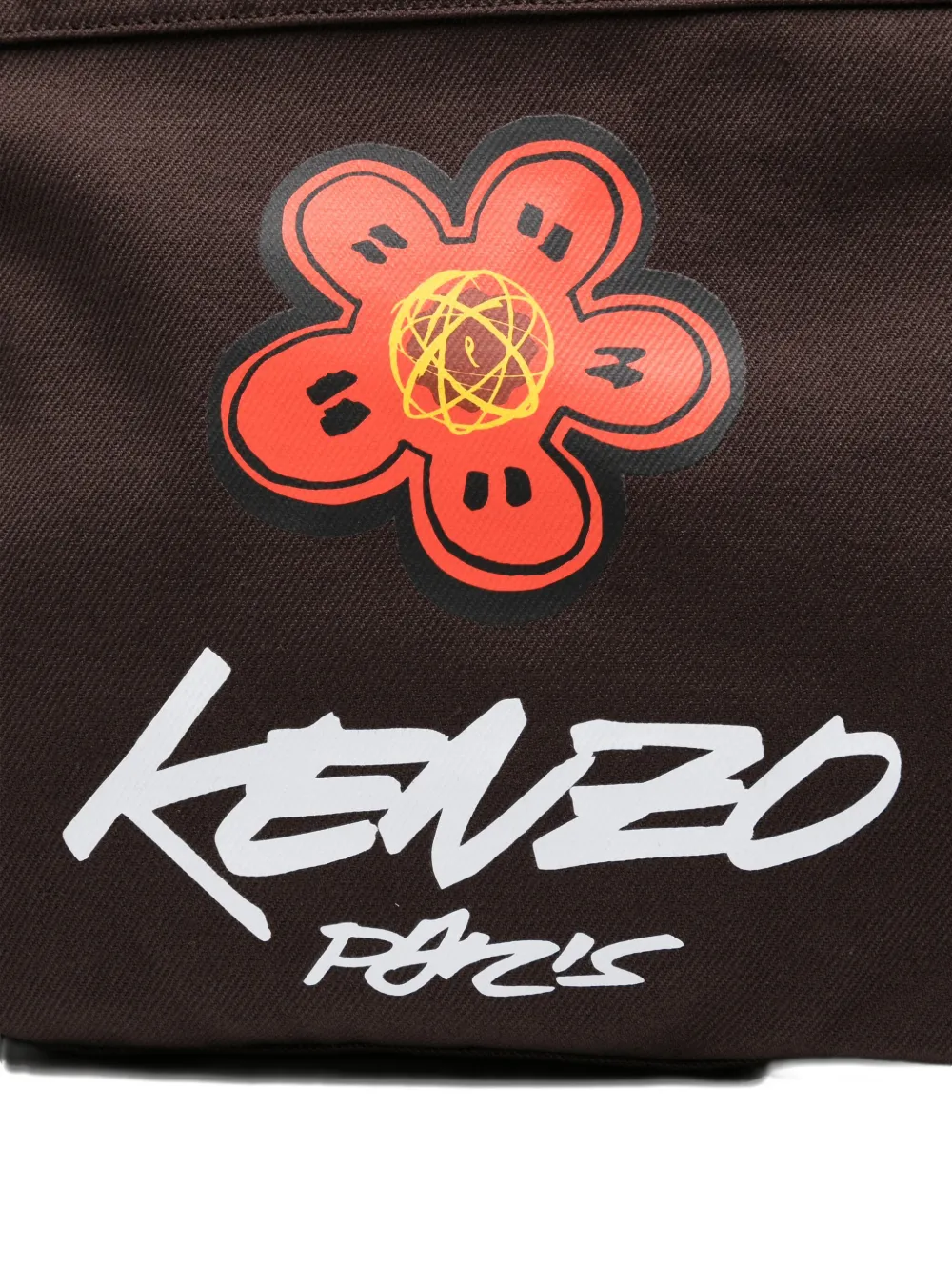 Kenzo Schoudertas met tekst Bruin