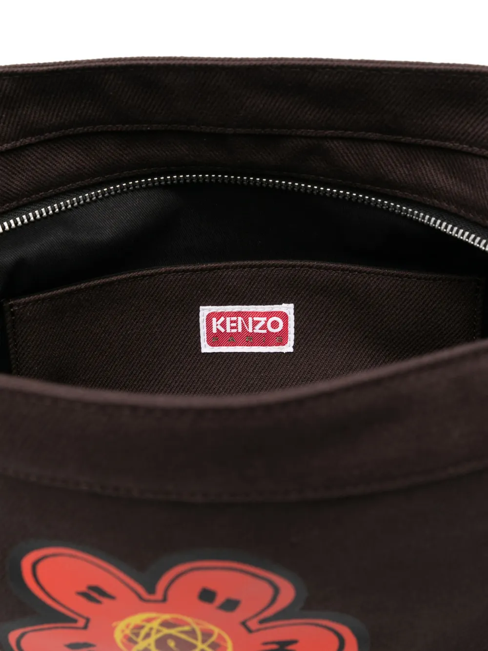 Kenzo Schoudertas met tekst Bruin