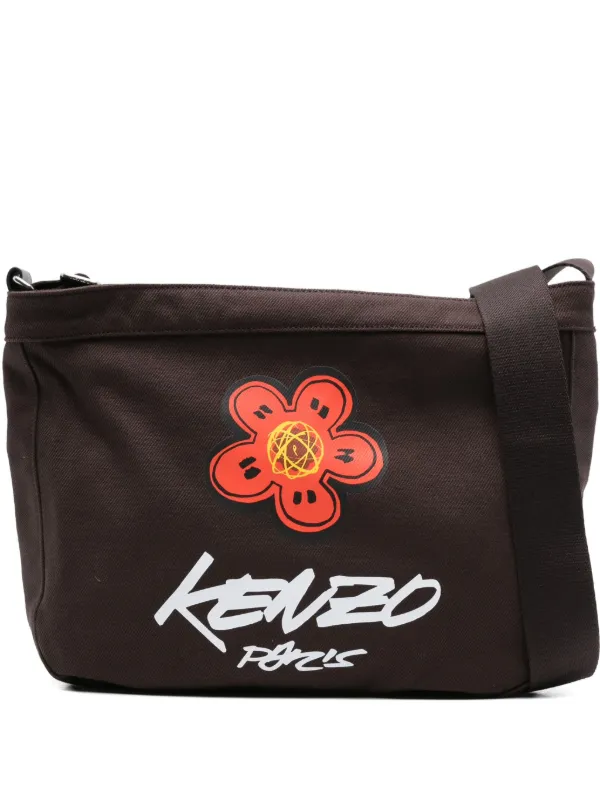 Kenzo スローガン ショルダーバッグ | ブラウン | FARFETCH JP