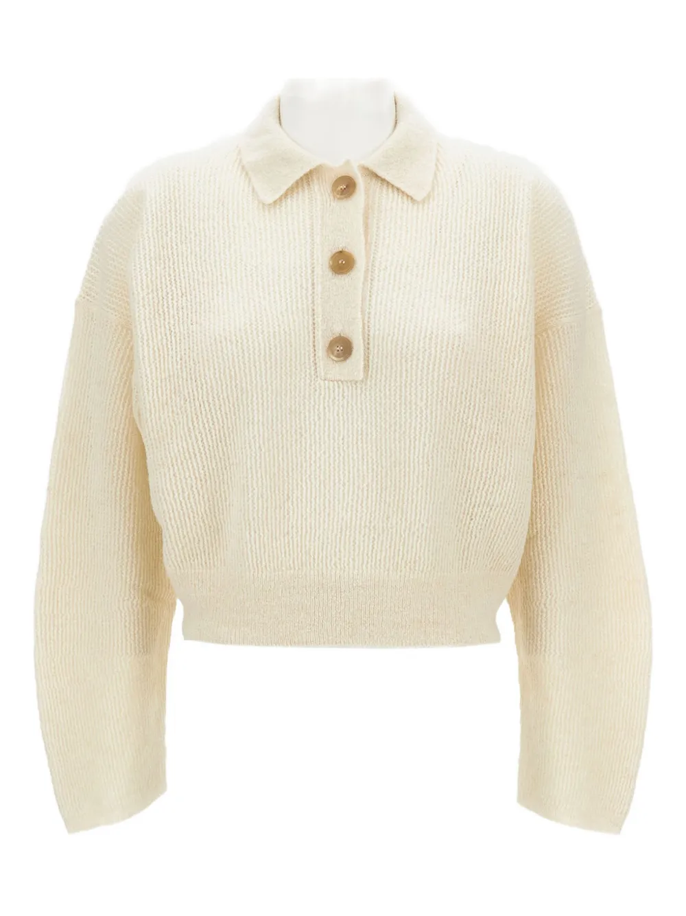 Haikure rib-knit polo top | Neutrals | Image 1