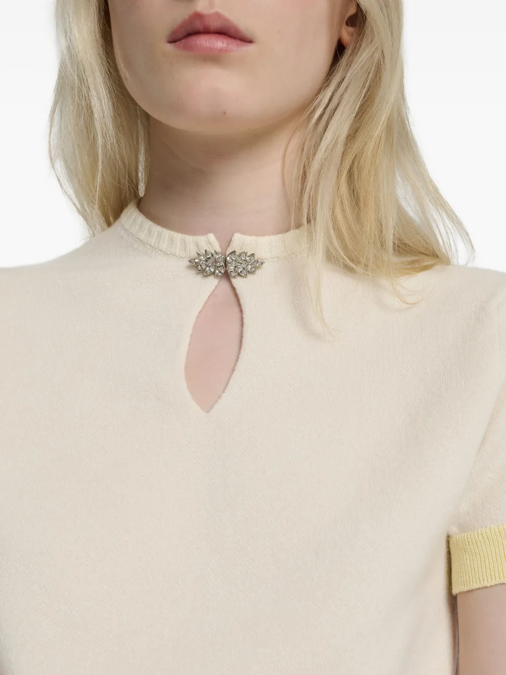Barrie Rhinestone-embellished Keyhole Top In Neutral