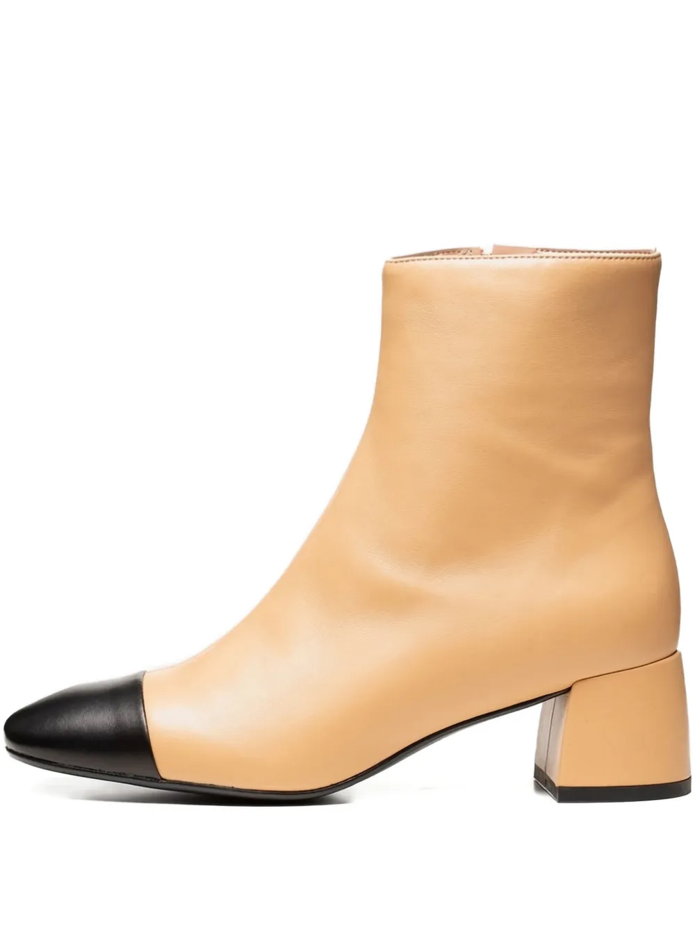 Poche Paris block-heel cap-toe boots Neutrals