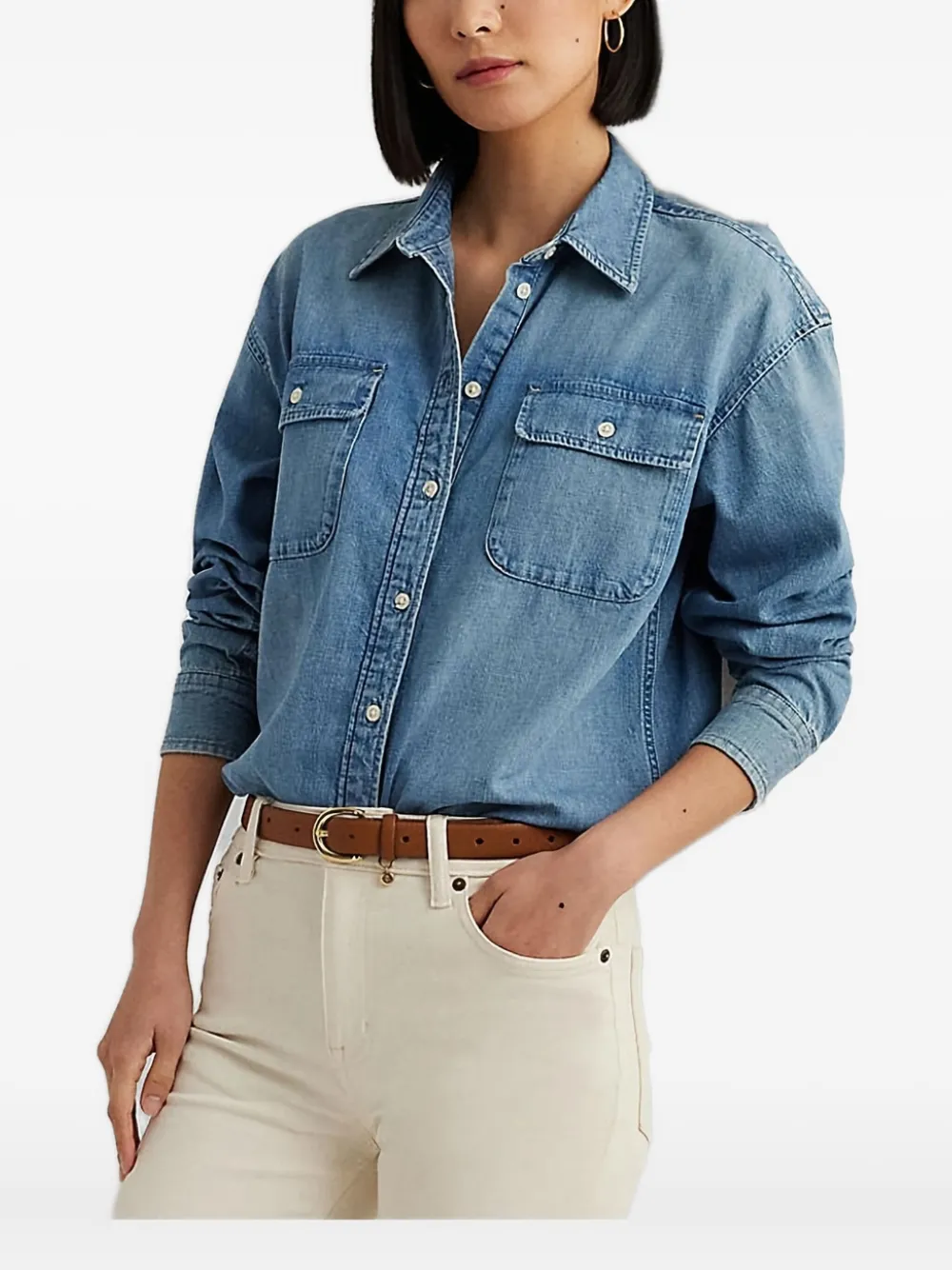 button-down denim shirt