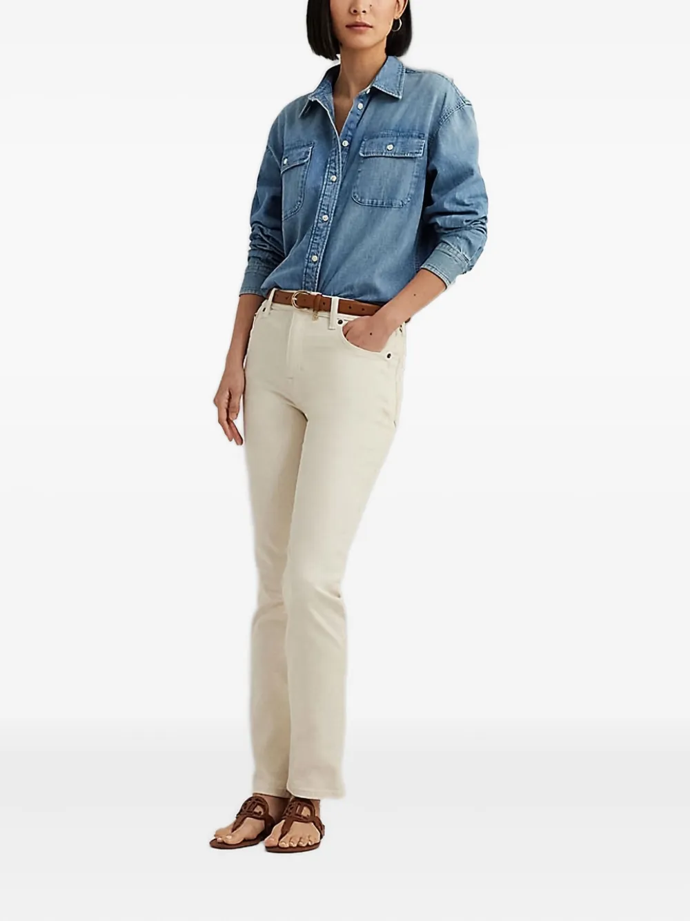 Lauren Ralph Lauren button-down denim shirt - Blauw