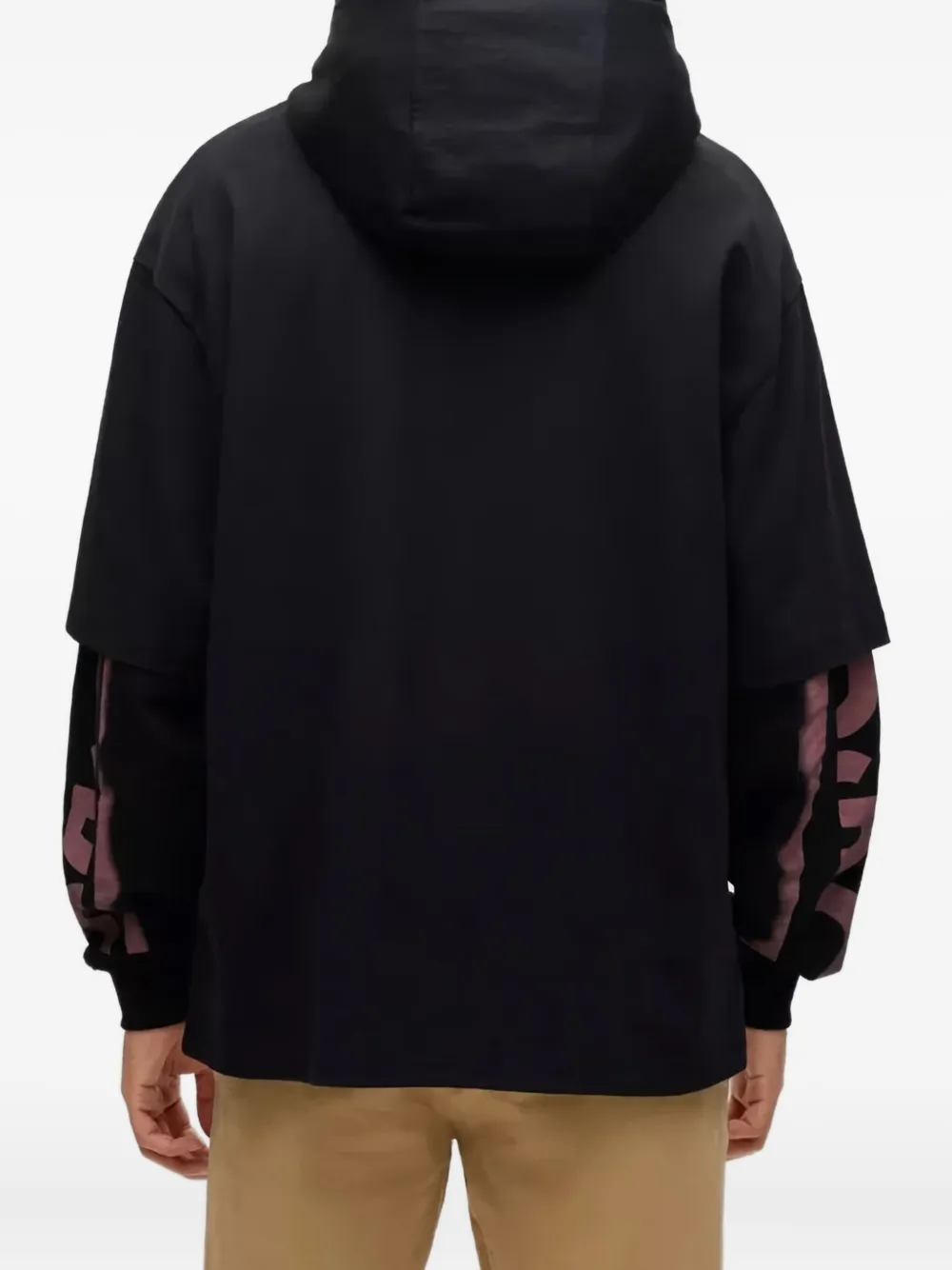 BOSS graphic-print hoodie Zwart