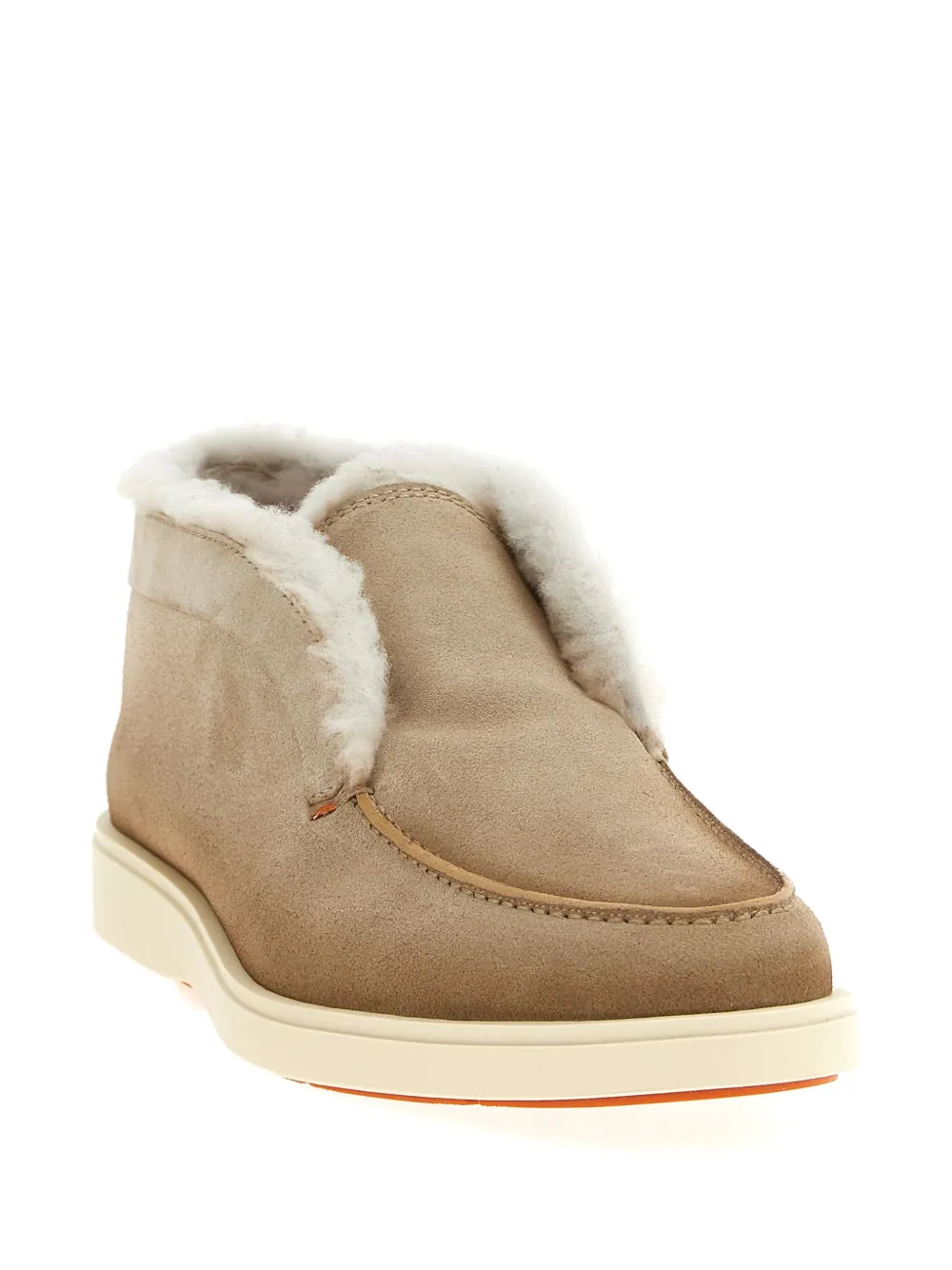 Santoni suede slip-on boots Neutrals