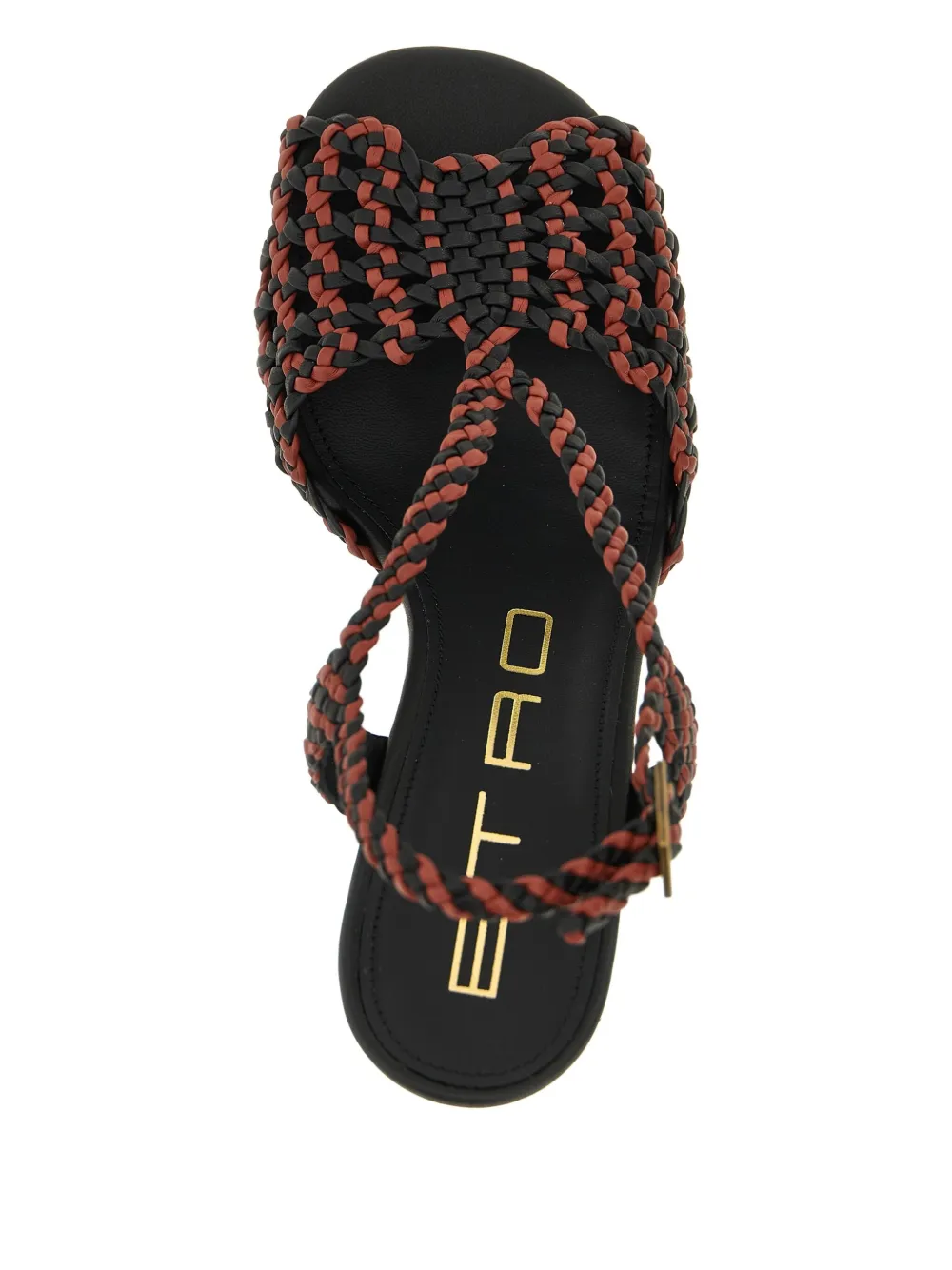 ETRO woven two-tone leather sandals Black