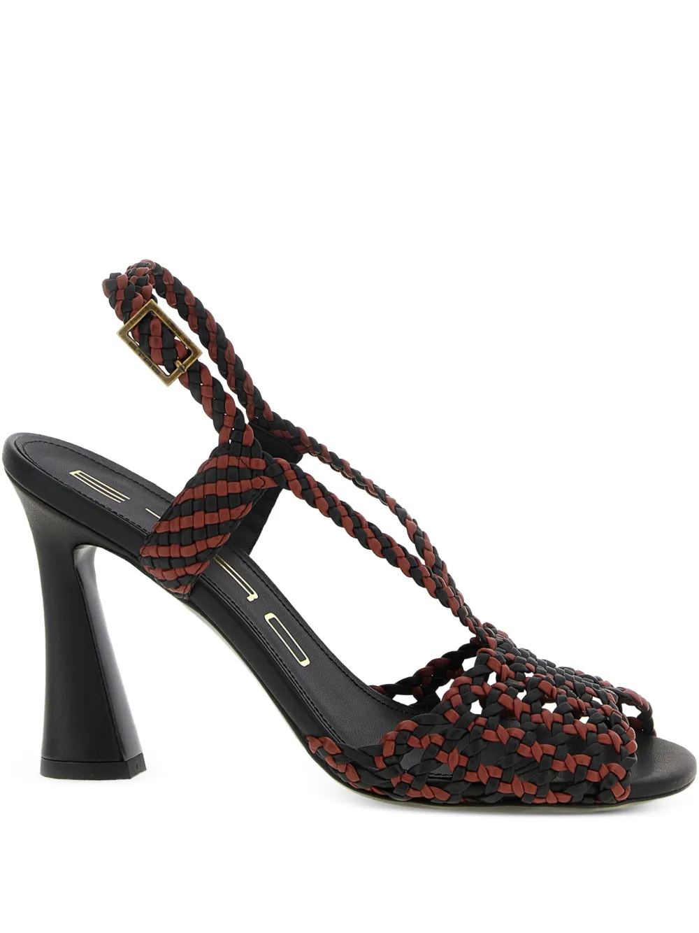 ETRO Geweven tweekleurige leren sandalen Zwart