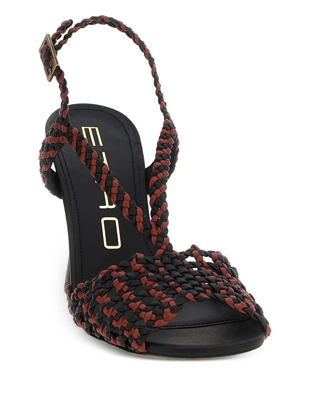 ETRO woven two-tone leather sandals Black