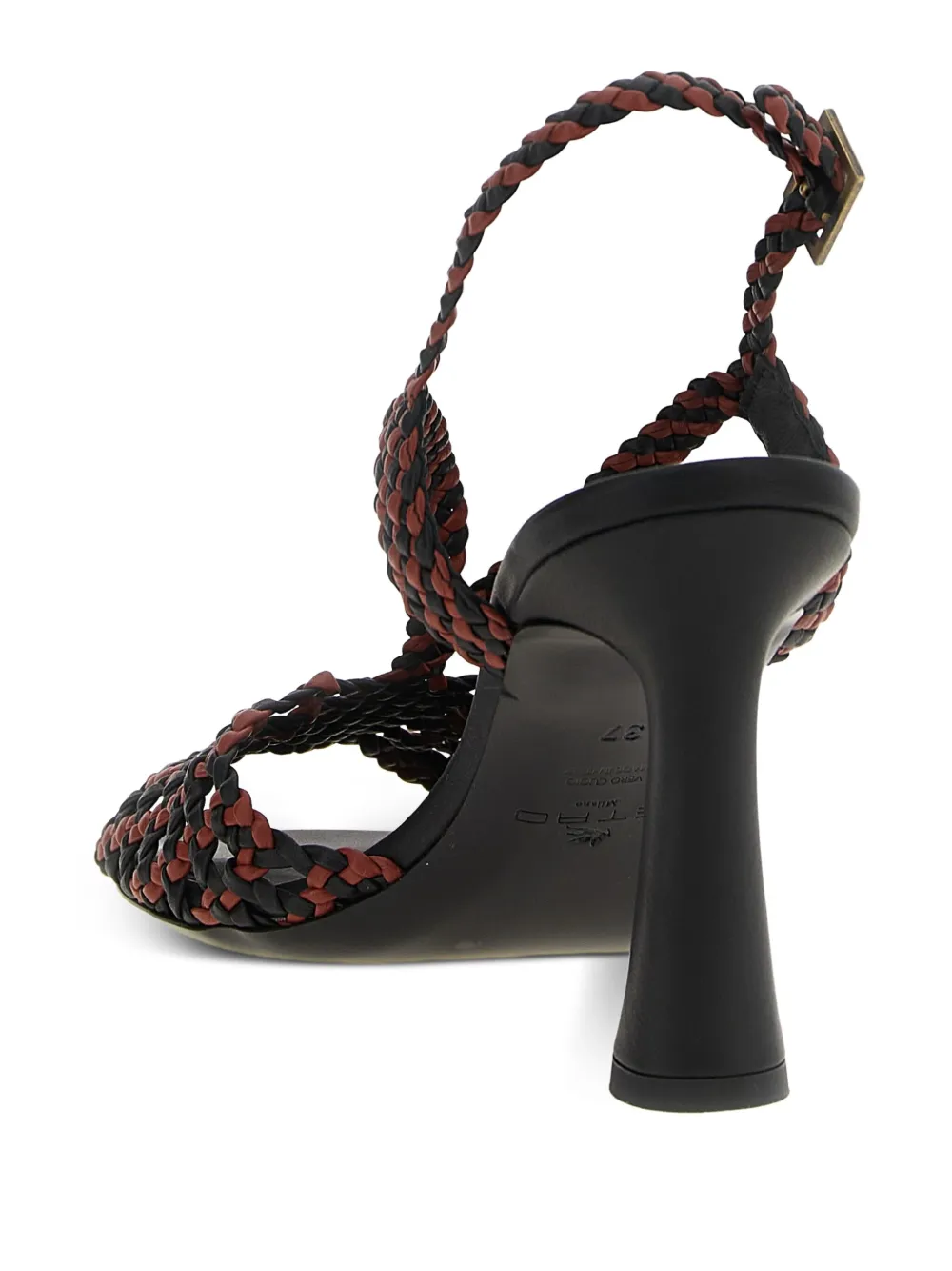 ETRO woven two-tone leather sandals Black