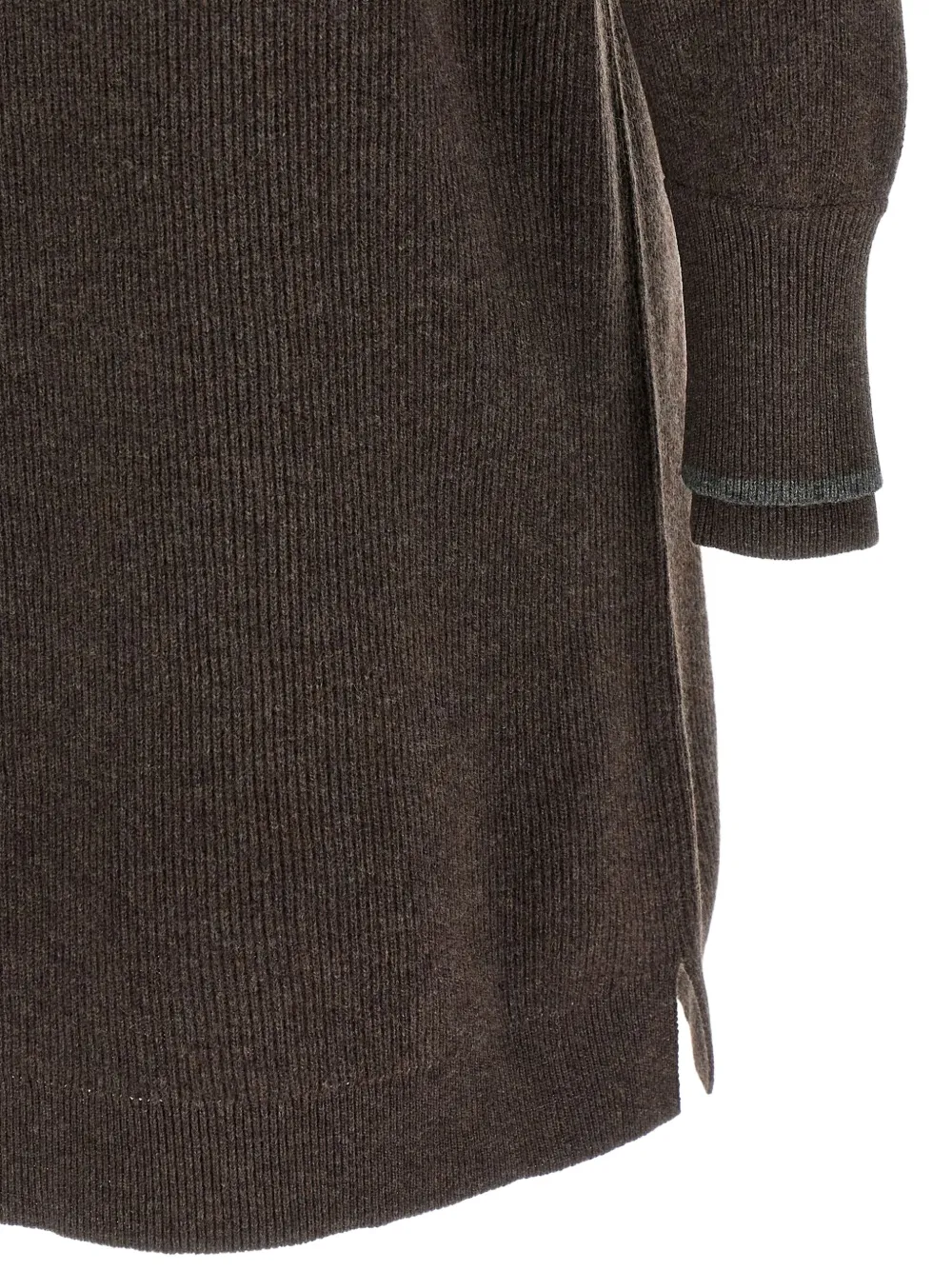 Brunello Cucinelli high-neck ribbed knit dress Bruin