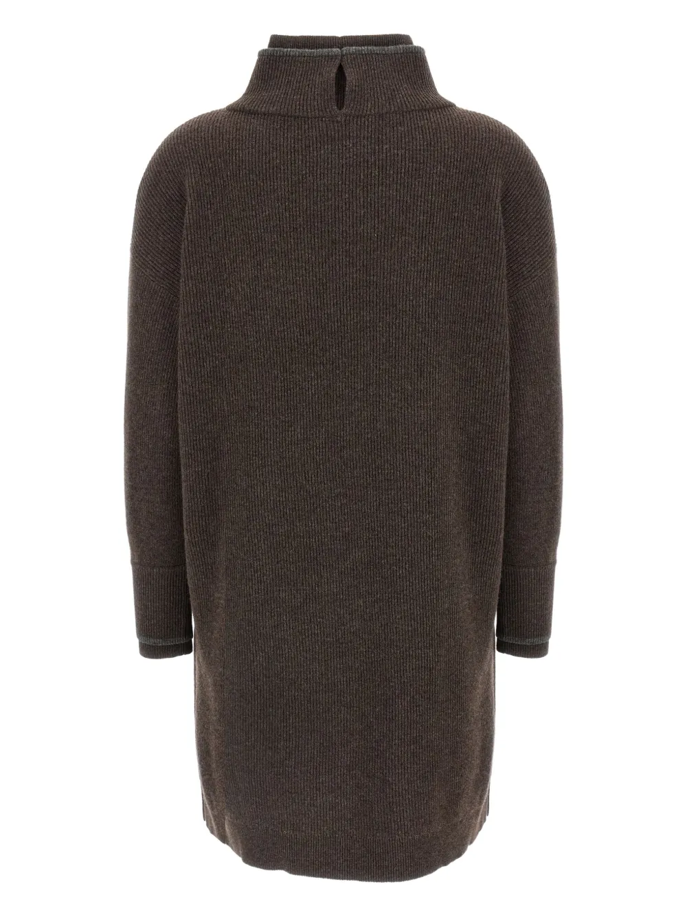 Brunello Cucinelli high-neck ribbed knit dress Bruin