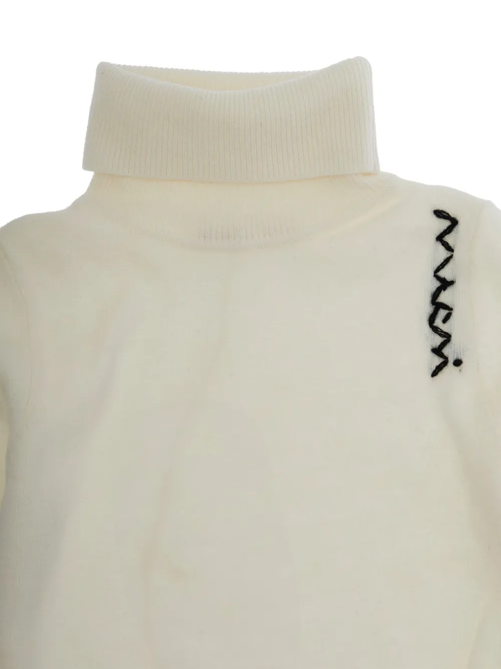 Marni Kids logo-detail turtleneck sweater Wit