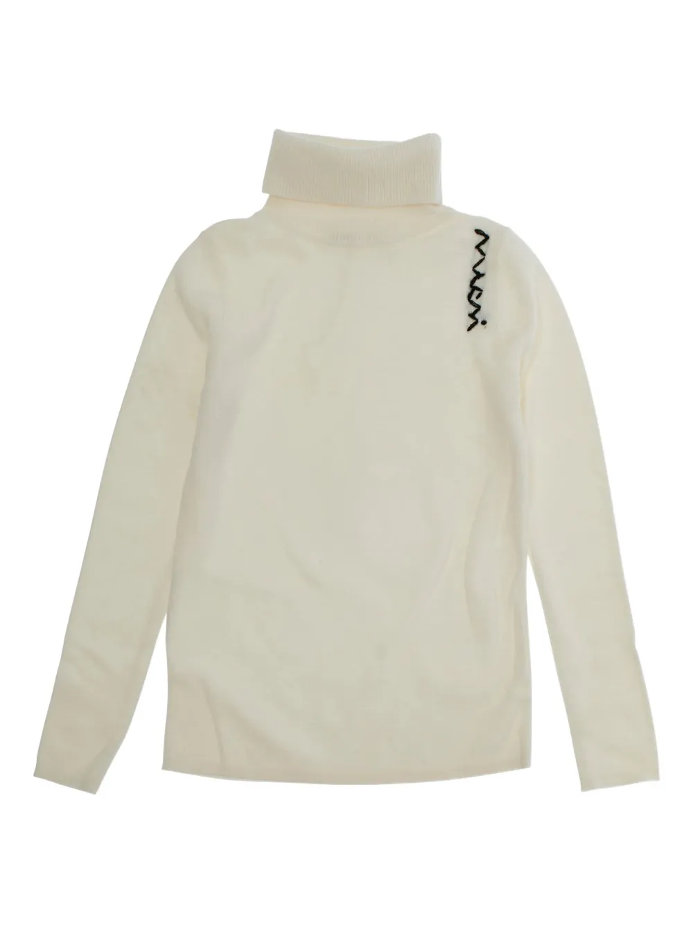Marni Kids logo-detail turtleneck sweater Wit