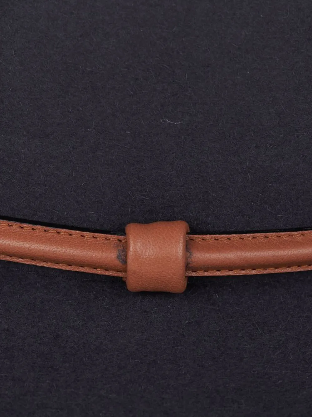 SIGNES leather-trimmed felt hat Grijs