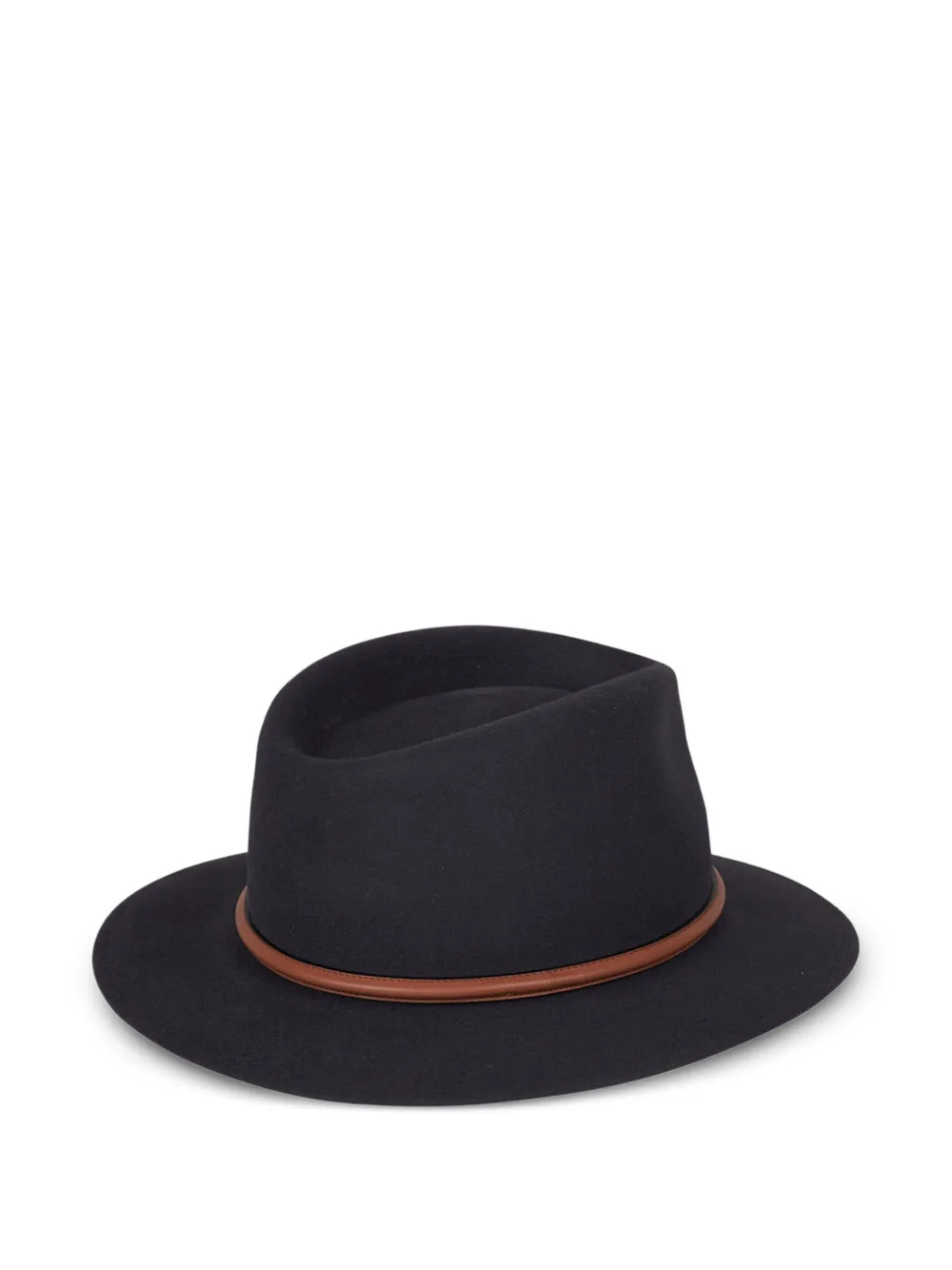 SIGNES leather-trimmed felt hat Grijs