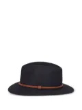 SIGNES leather-trimmed felt hat - Grey