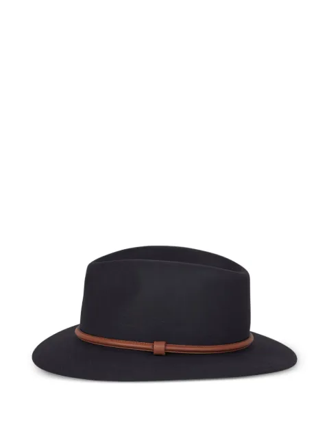 SIGNES leather-trimmed felt hat