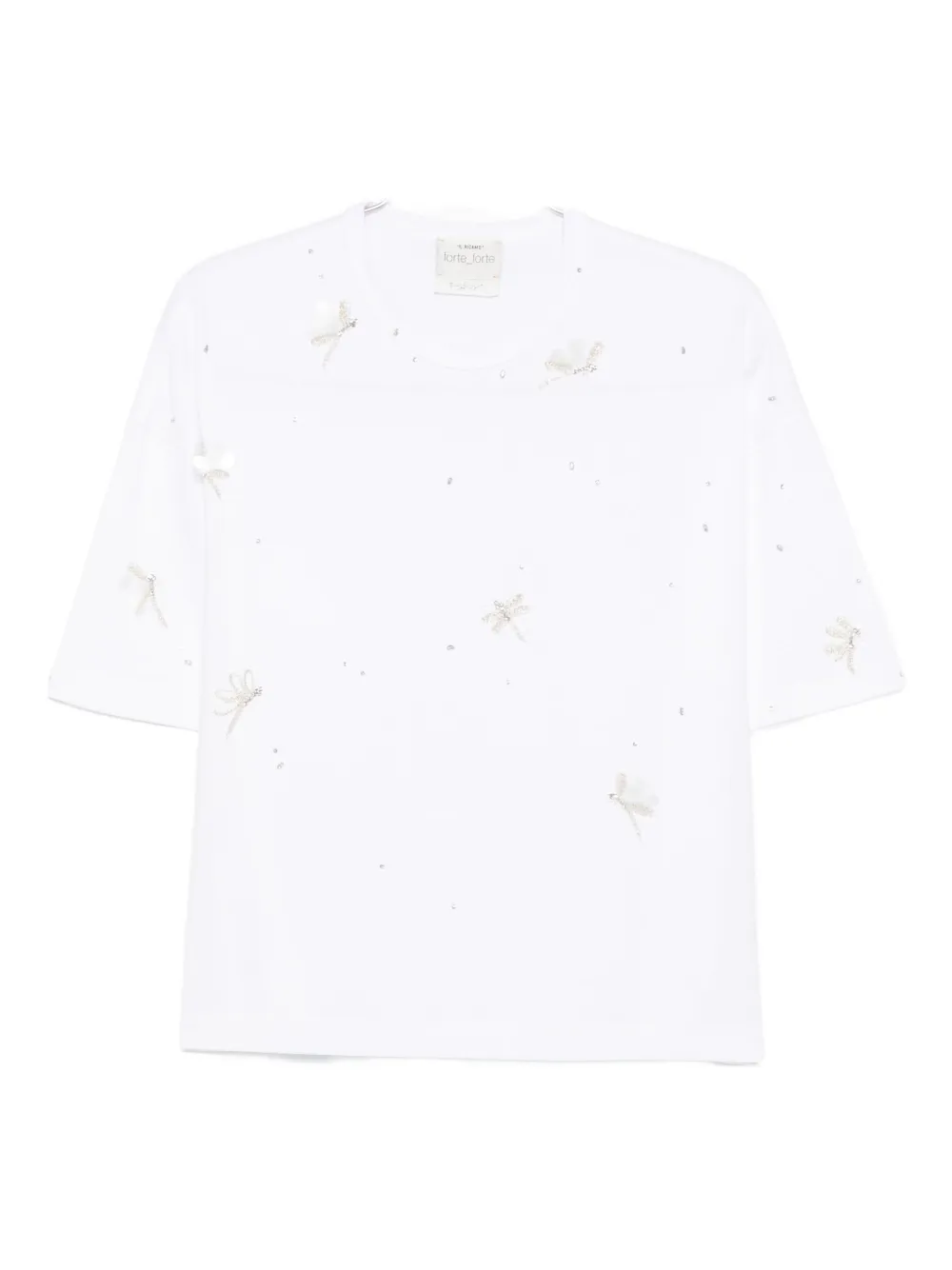 Forte Forte T-Shirt mit Libellendetail - Weiß